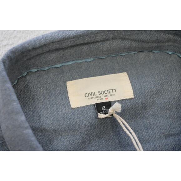Civil Society Dress Shirt Heather Blue Stretch Button Up Mens Size XL NWT - Picture 6 of 8